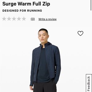 Lululemon surge warm full zip men’s size medium